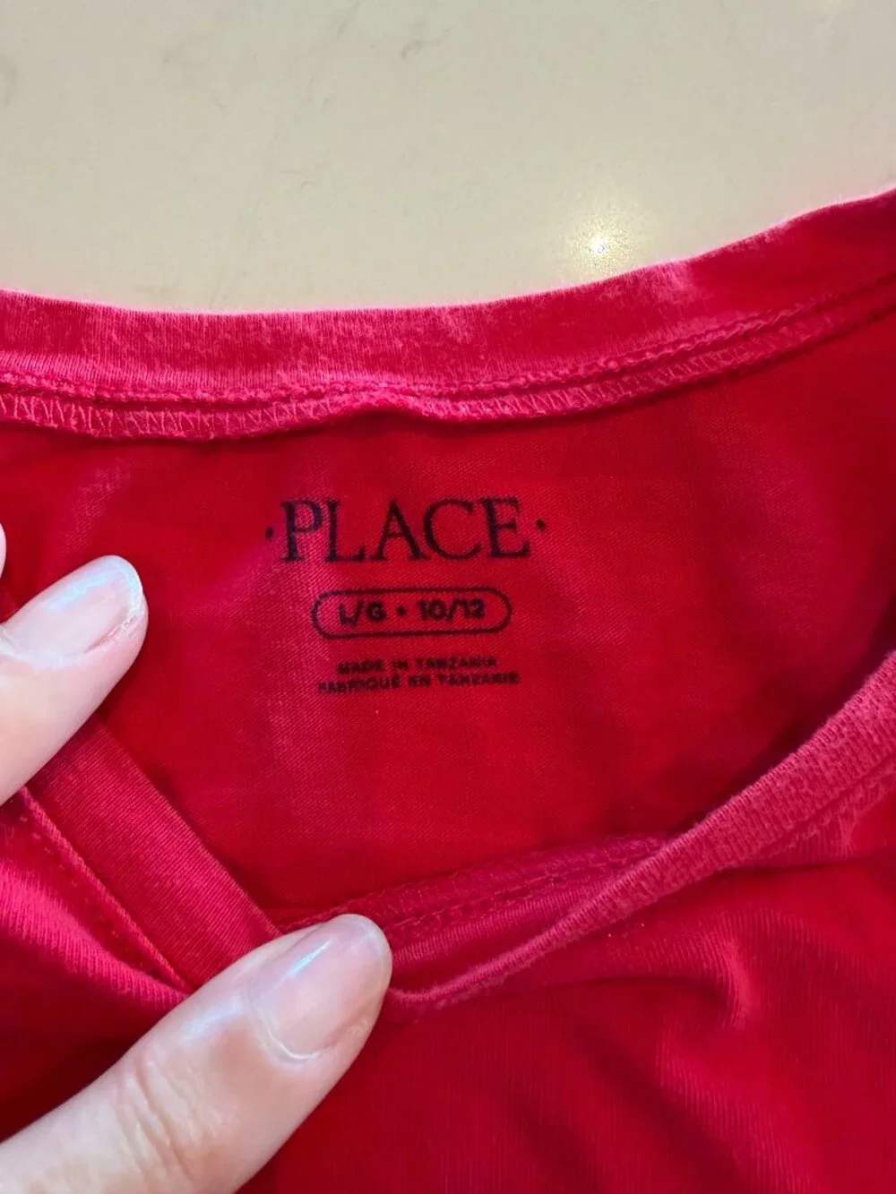 The Children’s Place Girls L 10/12 Red Basic Short Sleeve T-Shirt School Tee